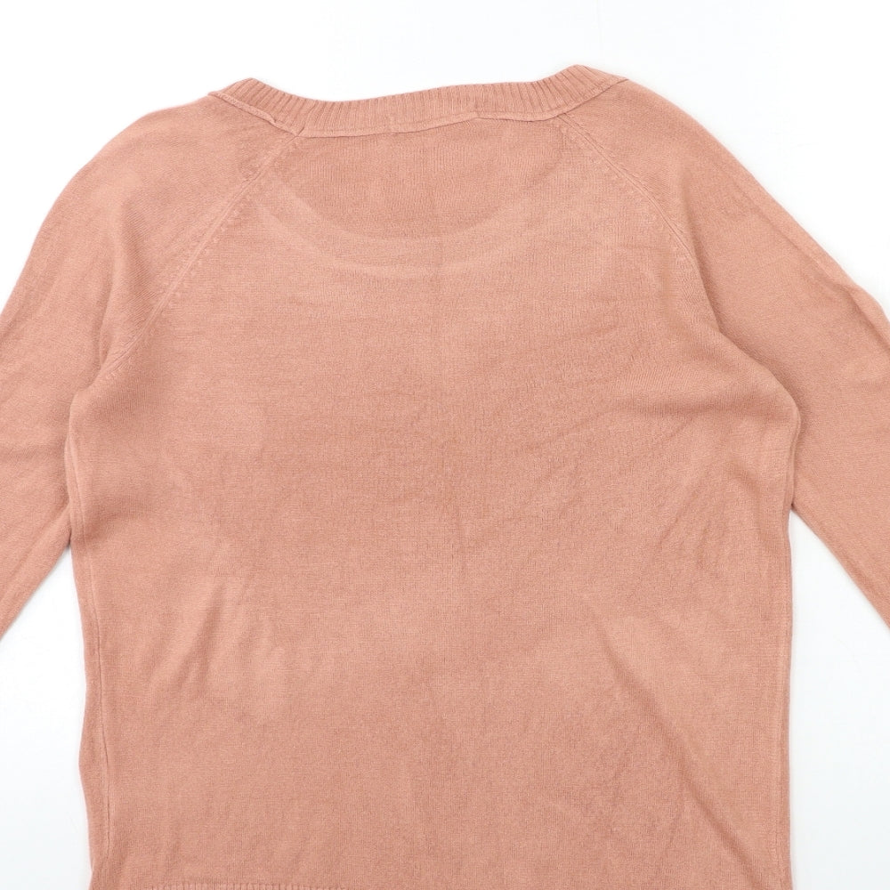 TU Womens Orange Knit Pullover Jumper Size 16