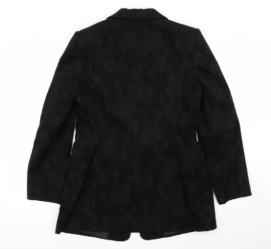 BHS Womens Black Floral Jacket Blazer Size 12