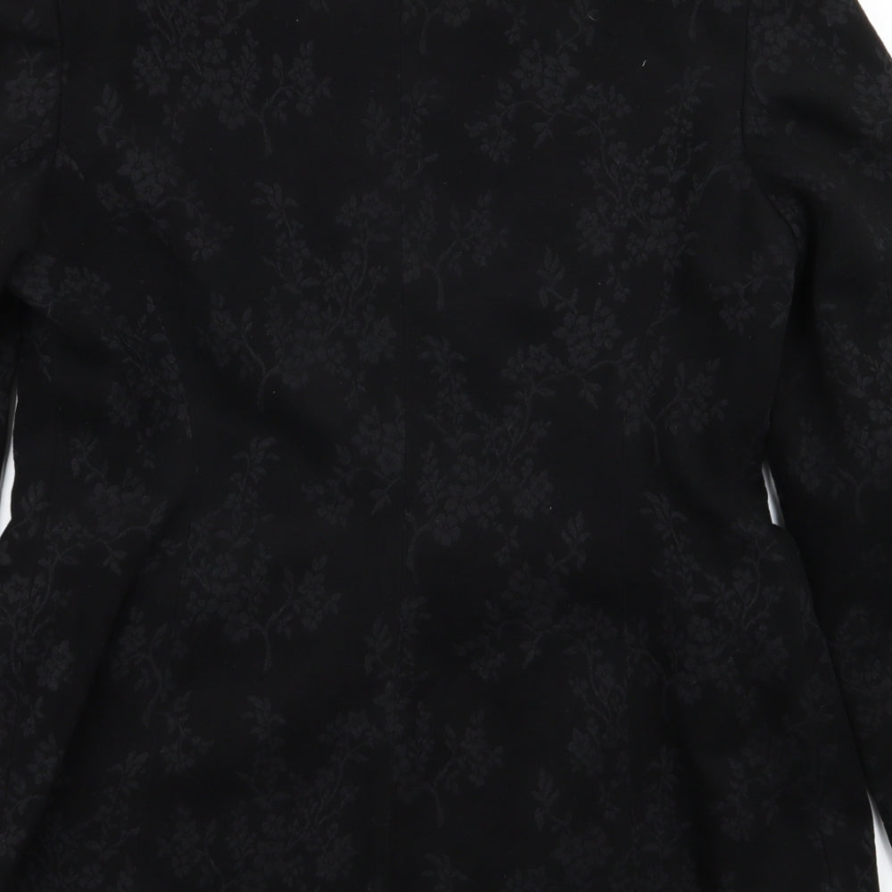 BHS Womens Black Floral Jacket Blazer Size 12