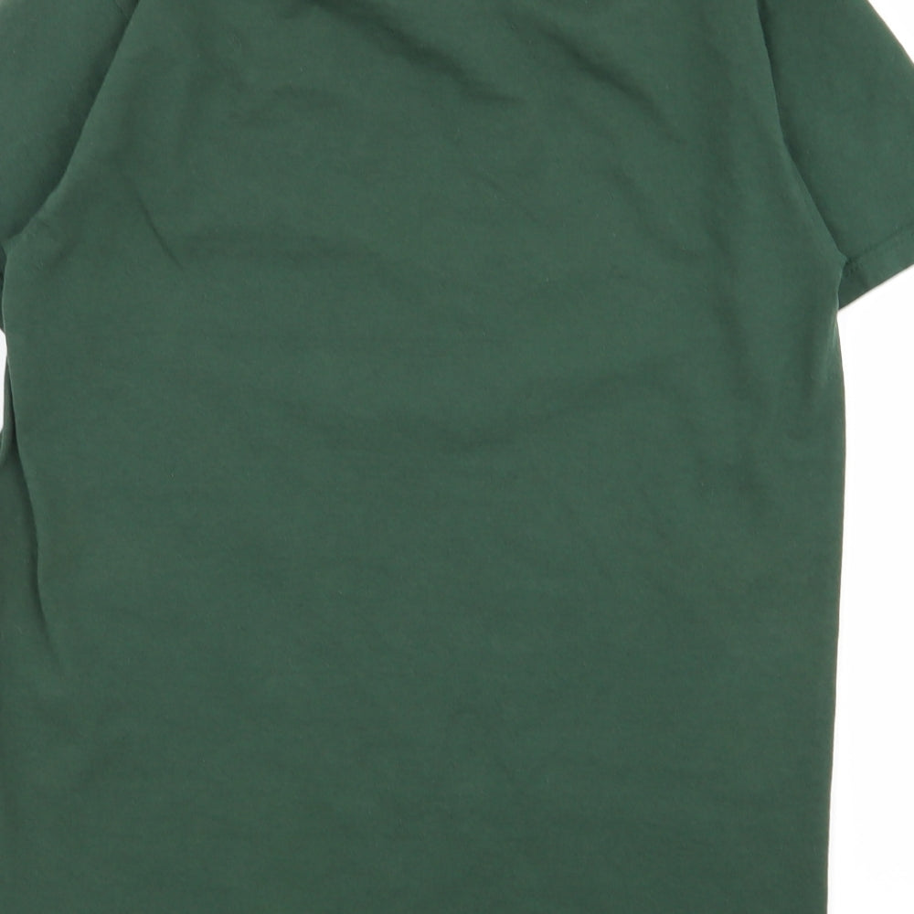 Womens UK Size S Fruit of the Loom Green Basic T-Shirt