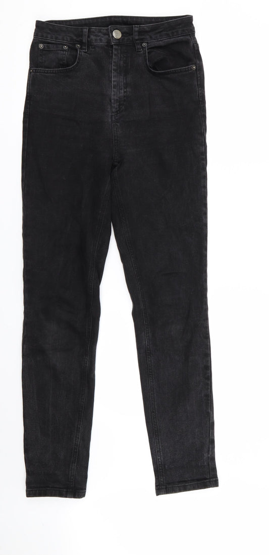 Additional front view of ASOS women’s black skinny jeans, size UK 26, in, 34-inch leg