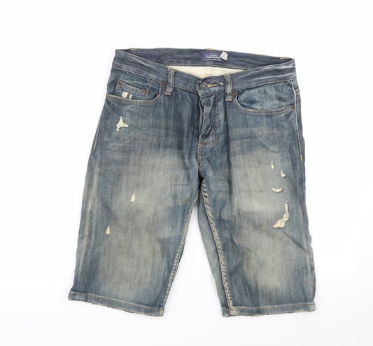 Topman Womens Blue Chino Shorts Size 20 in