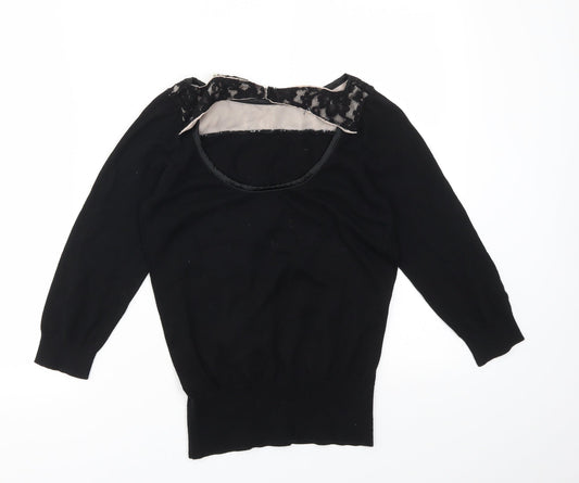 Womens UK Size S Oasis Black Basic T-Shirt