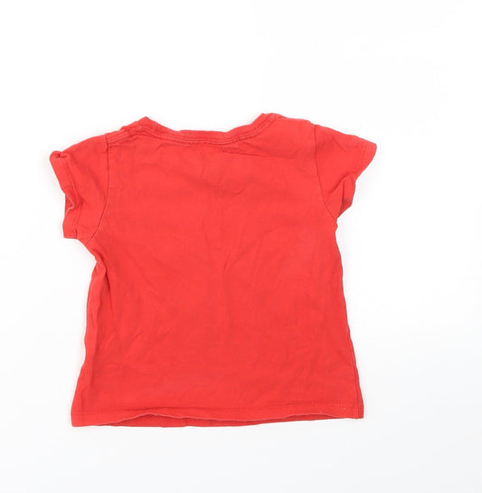 M&M Girls Red Basic T-Shirt Size 4 Years