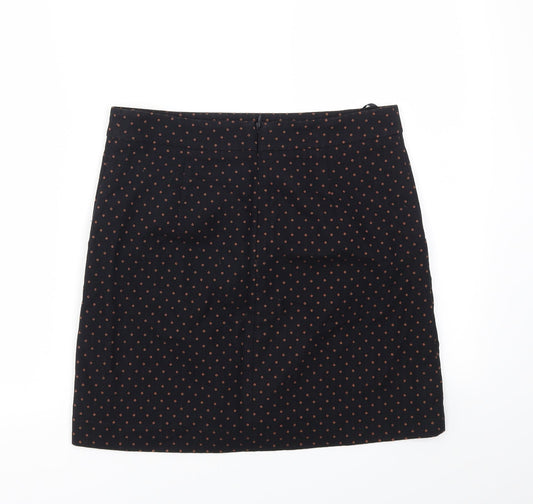 NEXT Womens Black Polka Dot  A-Line Skirt Size 8
