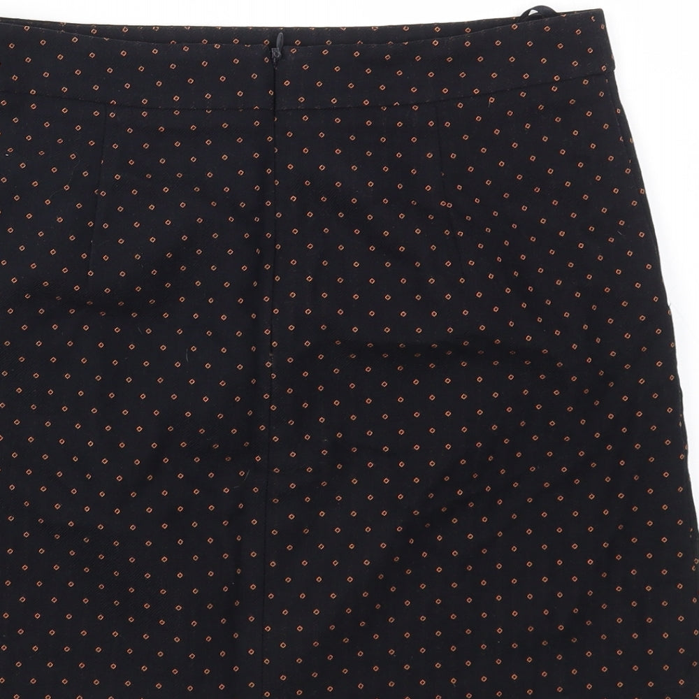 NEXT Womens Black Polka Dot A-Line Skirt Size 8