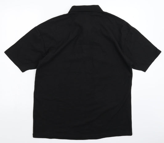 Preworn Mens Black Polo Size 2XL
