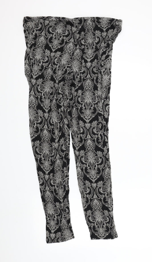 Cynthia Rowley Womens Black Geometric Jogger Trousers Size XL L29 in
