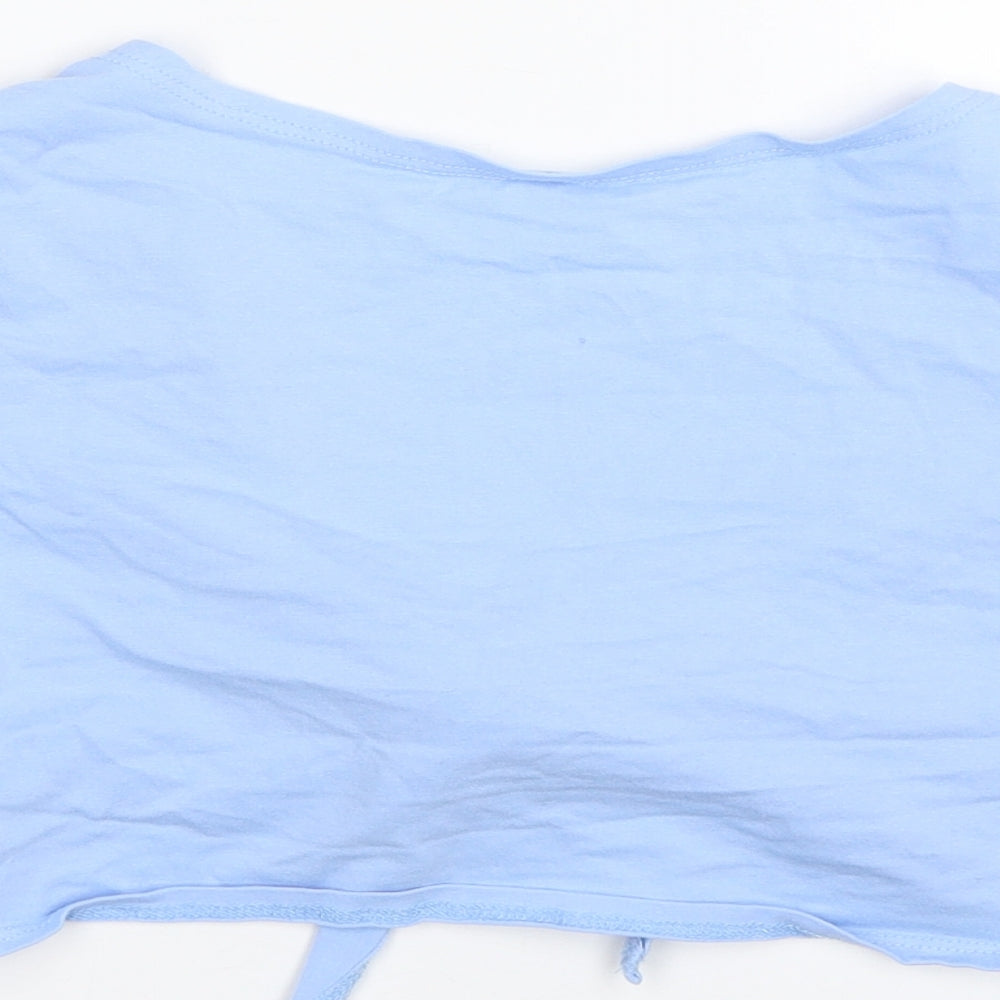 Womens UK Size S Shien Blue Cropped T-Shirt