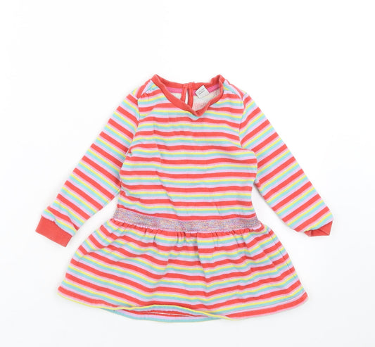 TU Girls Multicoloured Striped Jumper Dress Size 12-18 Months