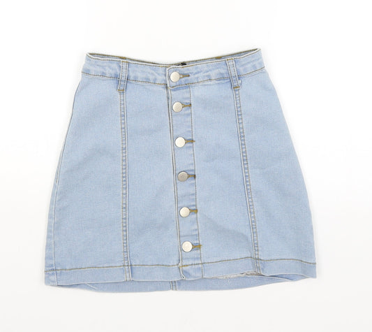 PRETTYLITTLETHING Womens Blue Mini Skirt Size 4