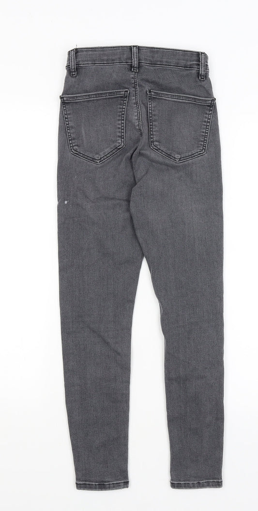 Topshop Womens Grey Skinny Jeans Size 25 in L24 in