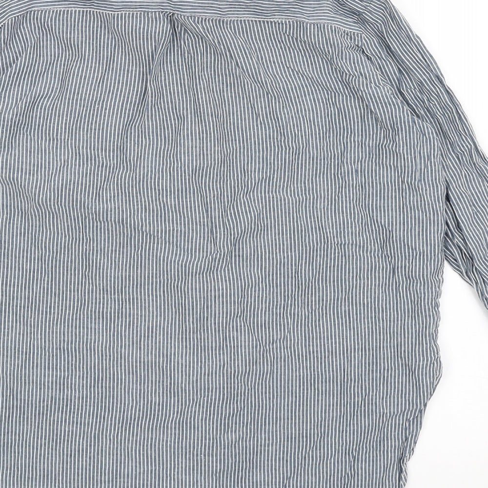 Womens UK Size 10 Atmosphere Blue Basic Button-Up