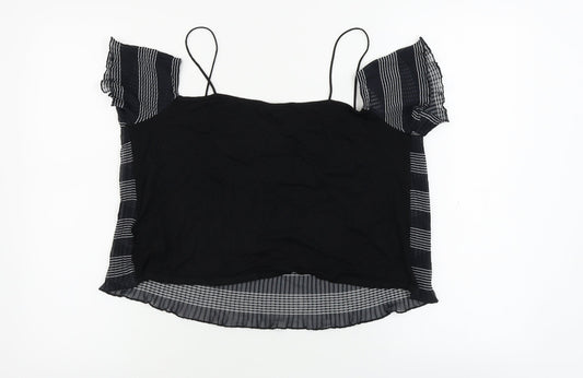 Womens UK Size 14 Topshop Black Basic Blouse