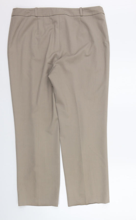 Womens UK Size 16 Artigiano Regular Fit Beige Trousers