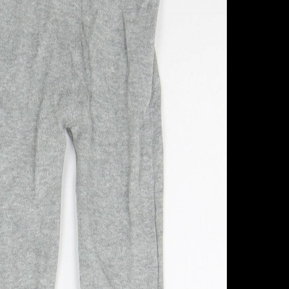 Brand and care label for George girls’ grey geometric jogger trousers, size 12-18, months - elasticated waist