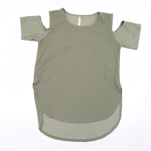 Womens UK Size M Blue Vanilla Green Basic Blouse