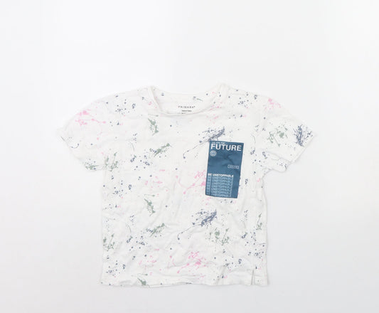 Primark Boys White Basic T-Shirt Size 5 Years