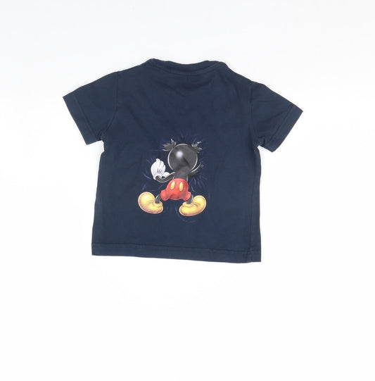 Disney land paris Boys Blue Basic T-Shirt Size 2 Years - Mickey mouse
