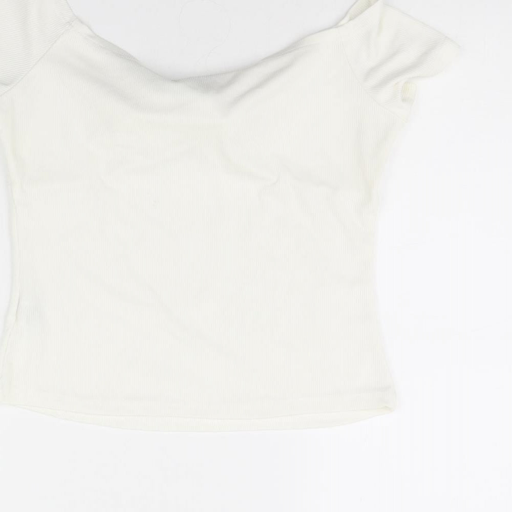 Womens UK Size L Shein Ivory Basic Blouse