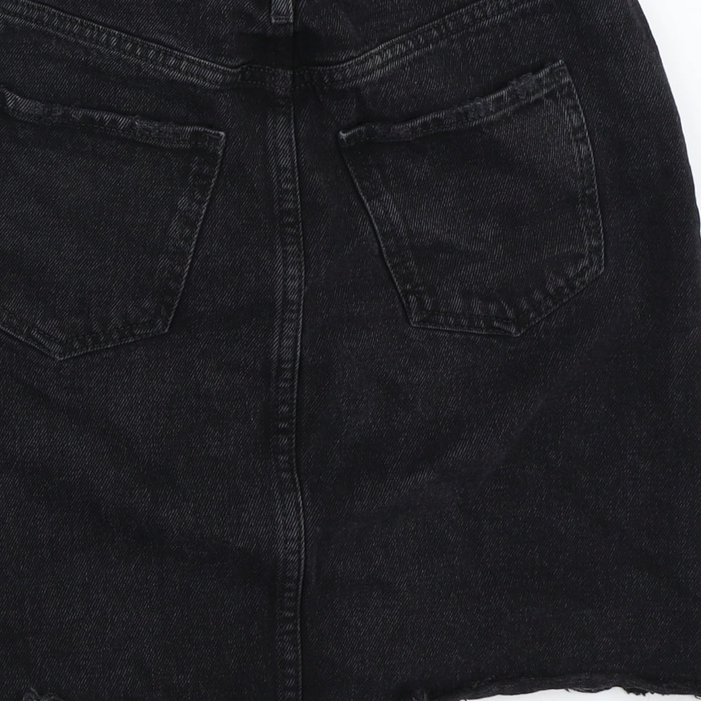 New Look Womens Black Denim Mini Skirt Size 8