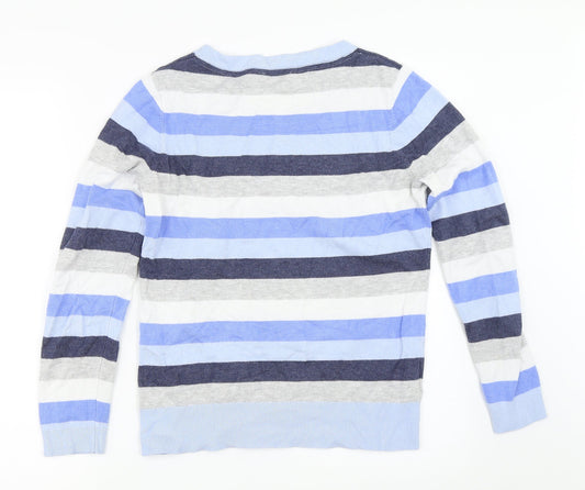 Country Casuals Womens Blue Striped Pullover Jumper Size S