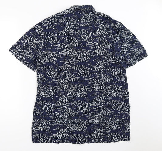 Primark Mens Blue Button-Up Size L