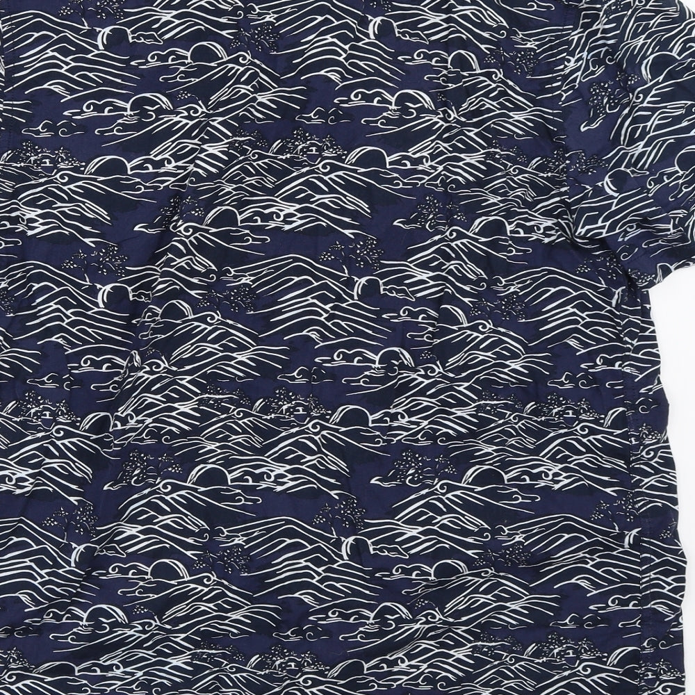 Primark Mens Blue Button-Up Size L