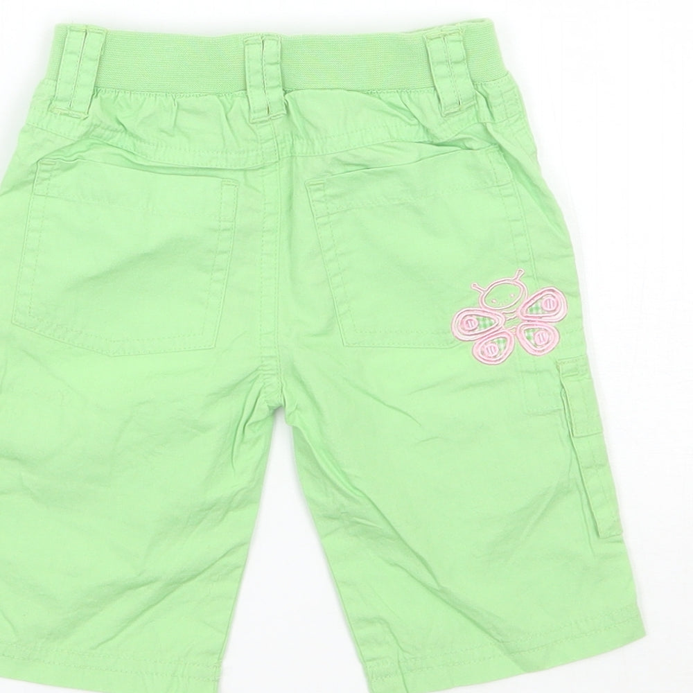 Brand and care label for Tu Baby Green Cargo Trousers, size 0-3, Months
