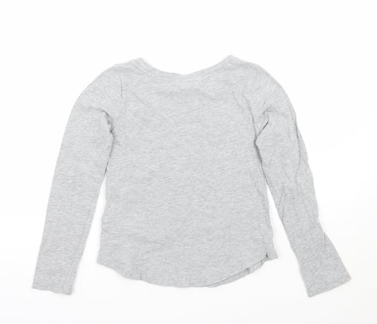 Gap Girls Grey Basic T-Shirt Size 7 Years