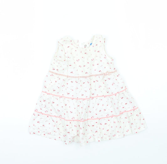Additional front view of Adams girls’ white floral a-line, size 3-6, months