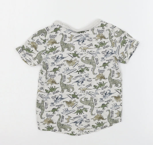 Nutmeg Baby Multicoloured Geometric Jersey Basic T-Shirt Size 12-18 Months - Dinosaur