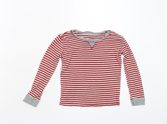 Burt's Bees Kids Boys Red Striped Basic T-Shirt Size 4 Years