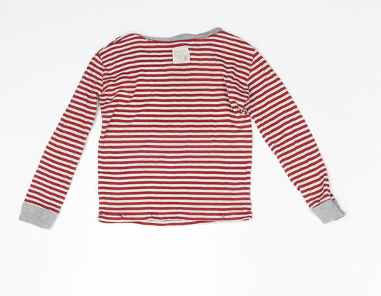 Burt's Bees Kids Boys Red Striped Basic T-Shirt Size 4 Years