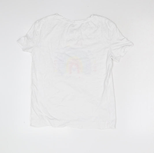 F&F Womens White Basic T-Shirt Size S - Be Kind