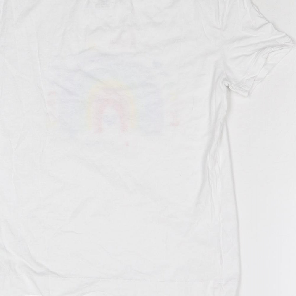 F&F Womens White Basic T-Shirt Size S - Be Kind