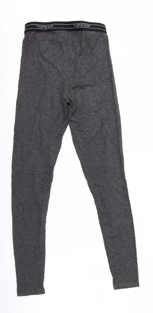 Topshop Womens Grey Cropped Leggings Size 6 L25 in - Topshop