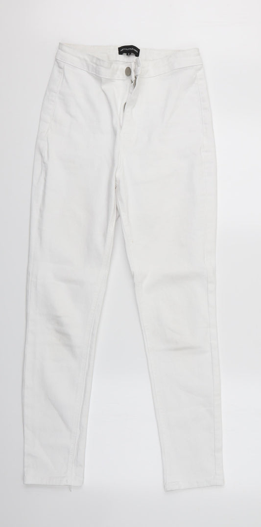PRETTYLITTLETHING Womens White Skinny Jeans Size 8 L27 in - Pretty Little Thing