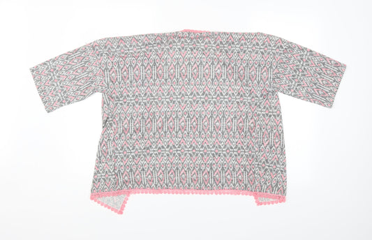 YD Girls Multicoloured Argyle/Diamond Cardigan Jumper Size 10-11 Years