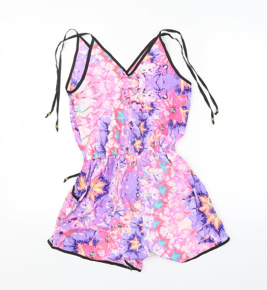 Jean Club Womens Multicoloured Floral Playsuit One-Piece Size 6