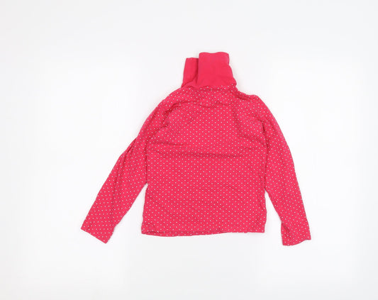 pink & black Girls Pink Polka Dot Basic T-Shirt Size 5-6 Years