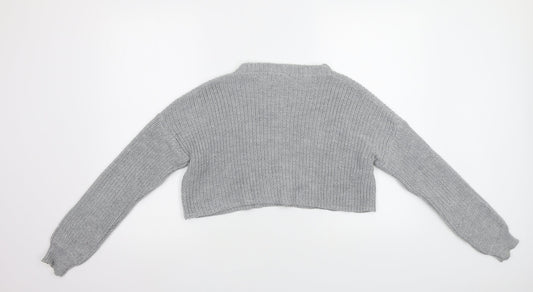 Womens UK Size M Missguided Grey Pullover Jumper