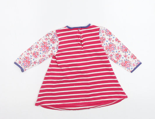 Mini Club Baby Pink Striped A-Line Size 9-12 Months