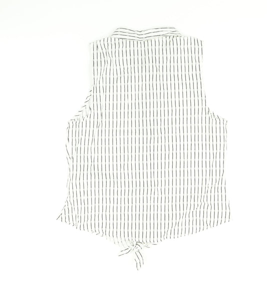 Primark Womens Multicoloured Striped Basic T-Shirt Size 12 - Tie bottom