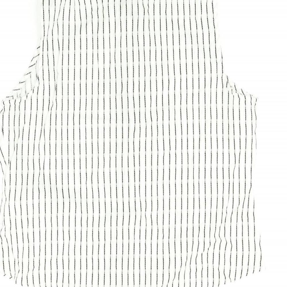 Primark Womens Multicoloured Striped Basic T-Shirt Size 12 - Tie bottom