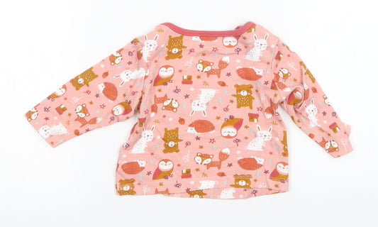 Nutmeg Girls Multicoloured Animal Print Basic T-Shirt Size 3-6 Months