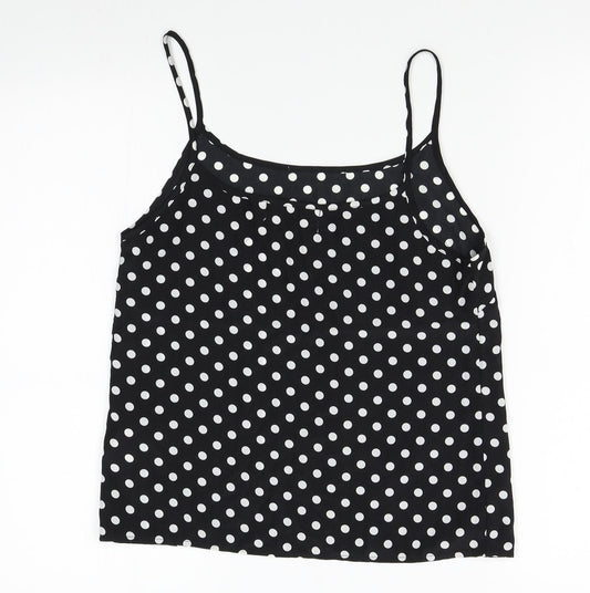 cameo rose Womens Black Polka Dot Camisole Tank Size 8 - cropped