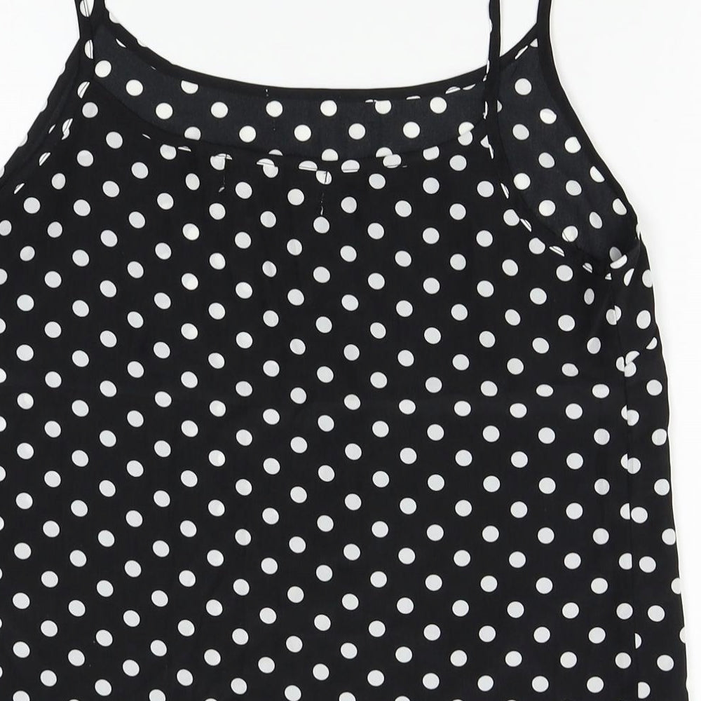 cameo rose Womens Black Polka Dot Camisole Tank Size 8 - cropped