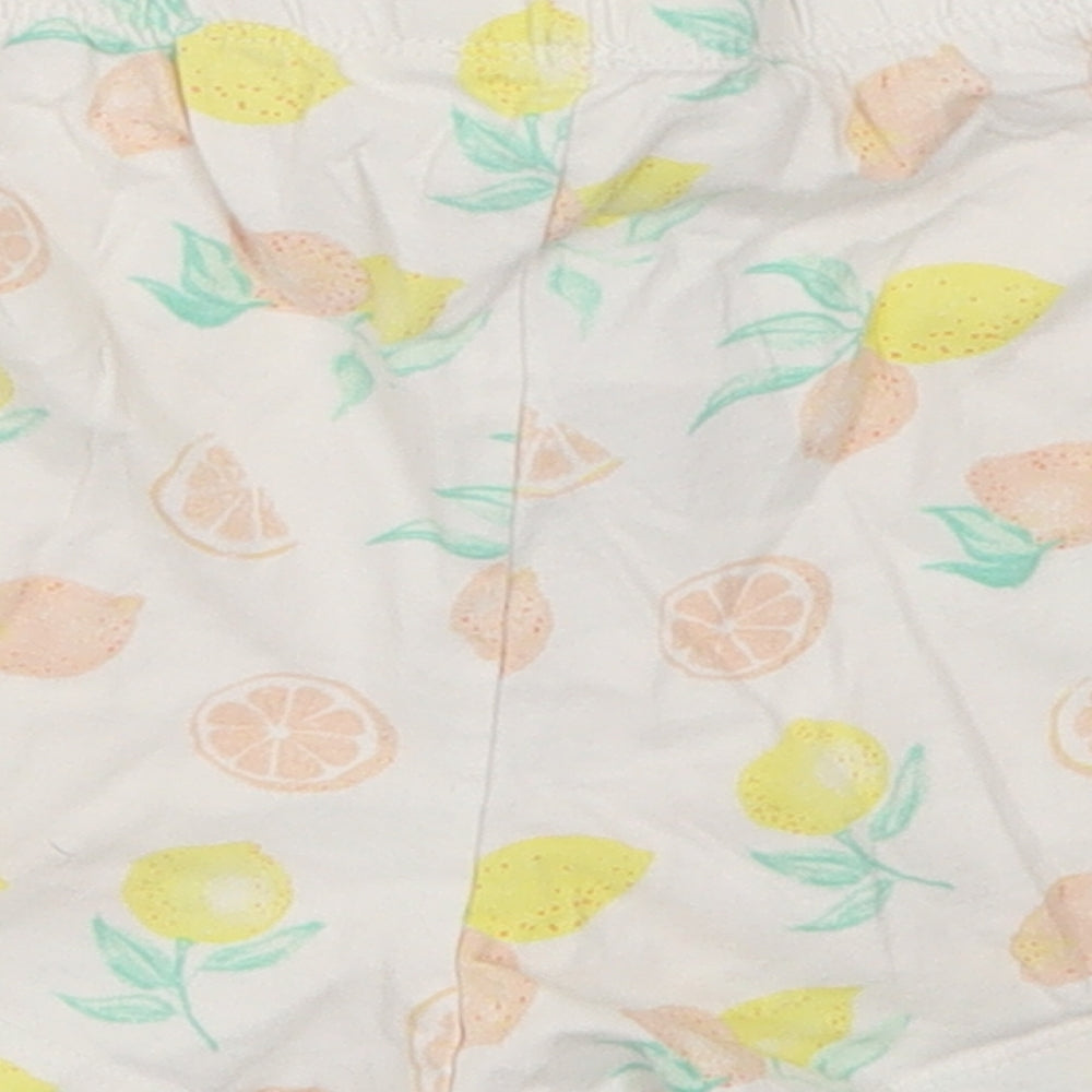 Primark Womens Yellow Sweat Shorts Size 6 - Lemon Print Loungewear