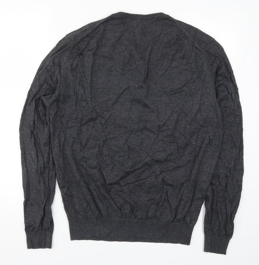 Palm Grove Mens Grey Knit Pullover Jumper Size L